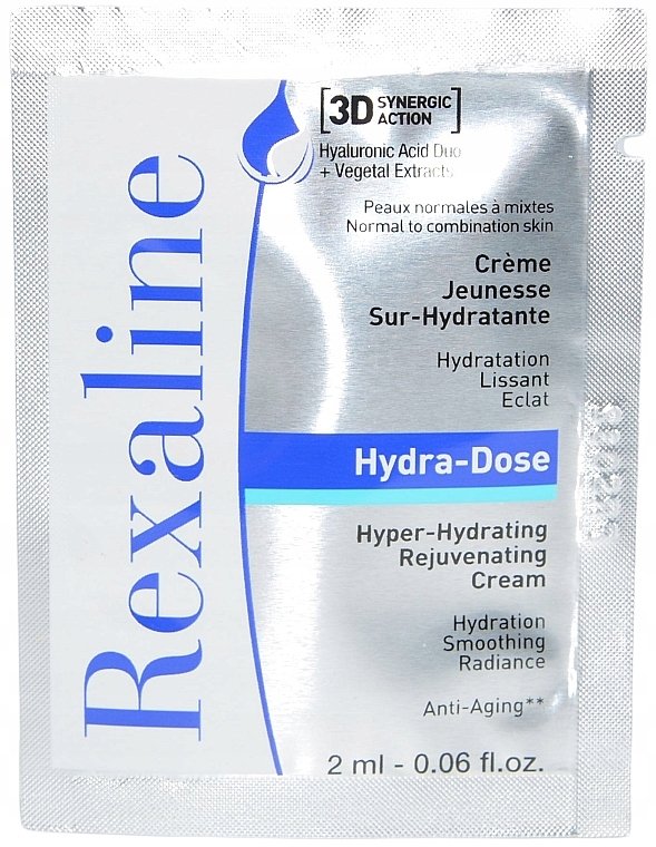 Крем для інтенсивного зволоження шкіри обличчя - Rexaline Hydra 3D Hydra-Dose Cream (пробник) — фото N1