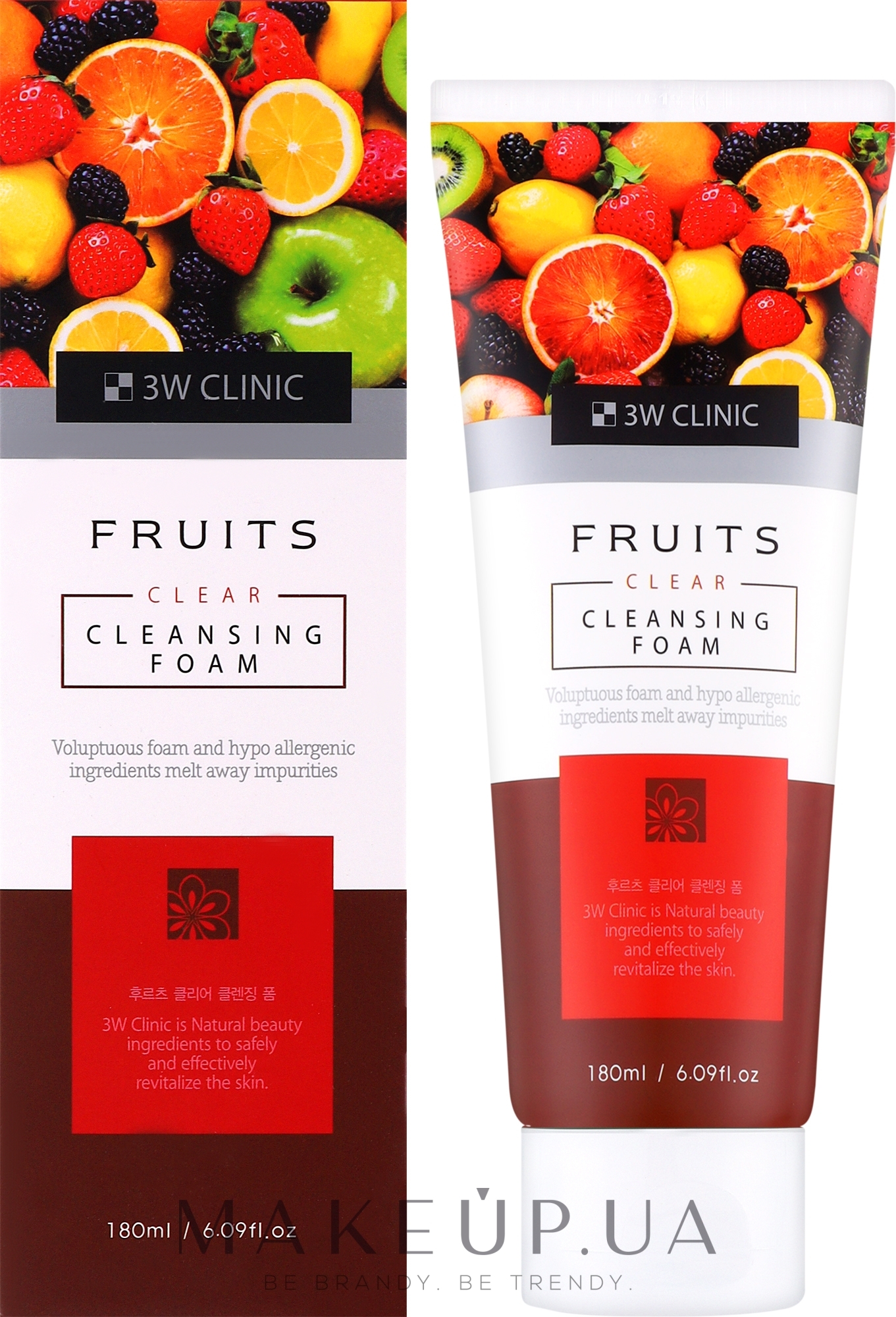 Пенка для умывания с фруктовыми экстрактами - 3W Clinic Fruits Clear Cleansing Foam — фото 180ml