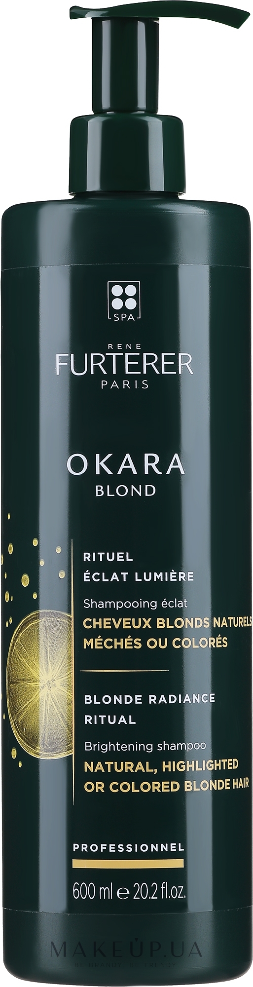 Шампунь для натурального світлого та фарбованого волосся - Rene Furterer Okara Blond Brightening Shampoo — фото 600ml