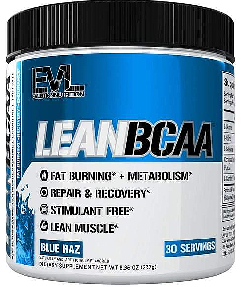 Амінокислота "Lean BCAA", ягоди - EVLution Nutrition Lean BCAA Blue Raz — фото N1