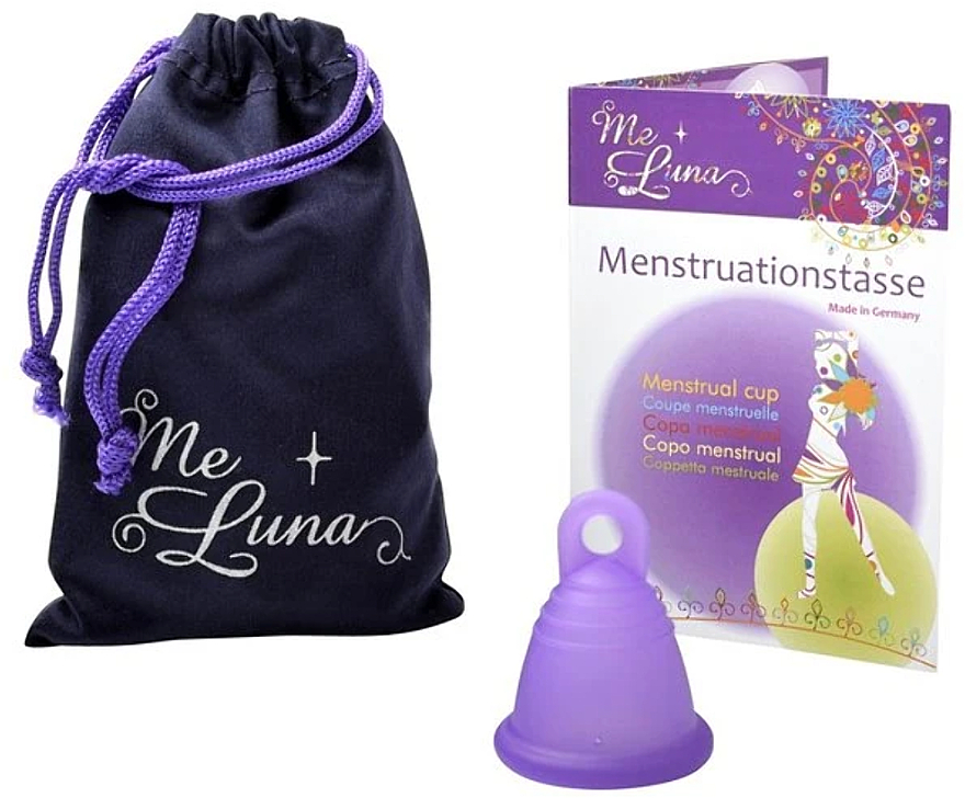 Менструальна чаша з петлею, розмір S, фіолетова - MeLuna Classic Shorty Menstrual Cup Ring — фото N1