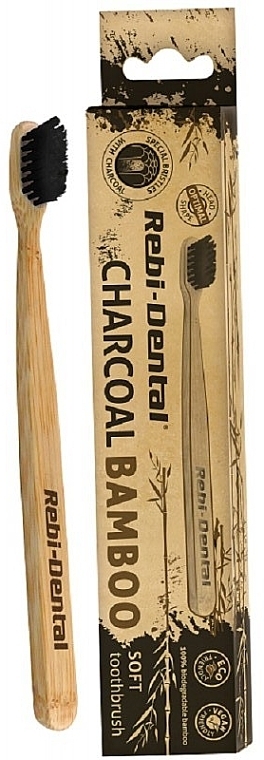 Зубна щітка M62, м'яка, бамбукова - Mattes Rebi-Dental Charcoal Bamboo — фото N1