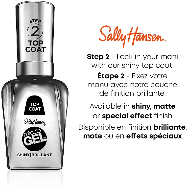 Набір для нігтів - Sally Hansen Miracle Gel Duo 900 (n/polish/14.7ml + top/14.7ml) — фото N4