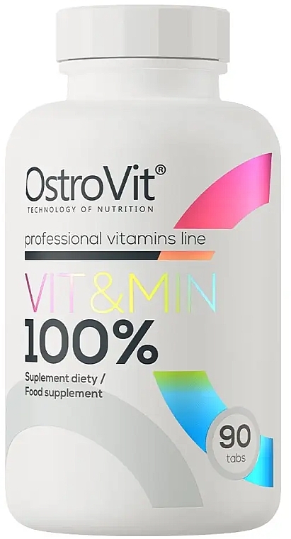 Комплекс вітамінів і мінералів "100% Vit & Min", у таблетках - OstroVit — фото N1