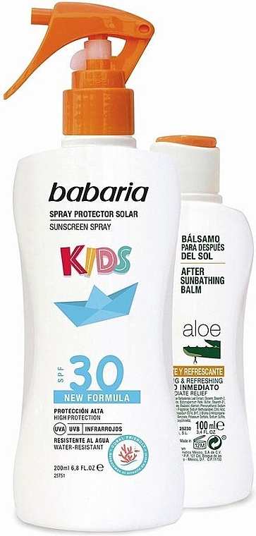 Набор солнцезащитный для детей - Babaria Sun Kids SPF 30 (b/spray/200ml + balm/100ml) — фото N1