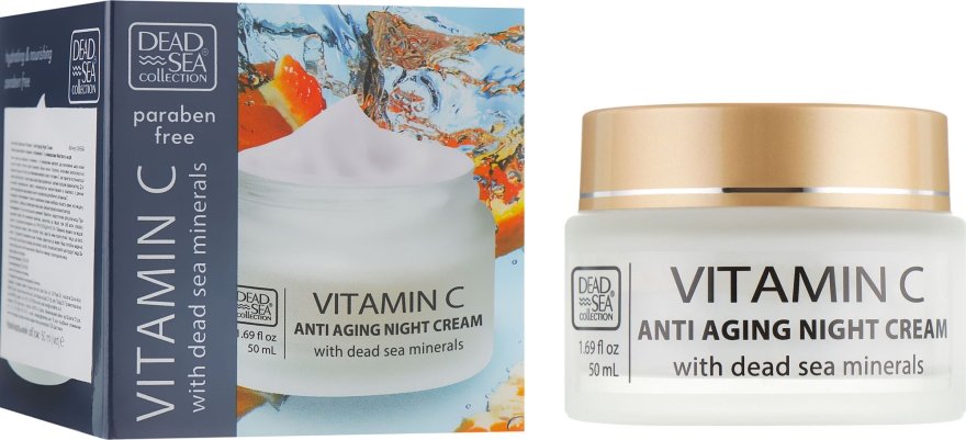 Ночной крем против морщин с витамином С и минералами Мертвого моря - Dead Sea Collection Vitamin C Night Cream — фото N1