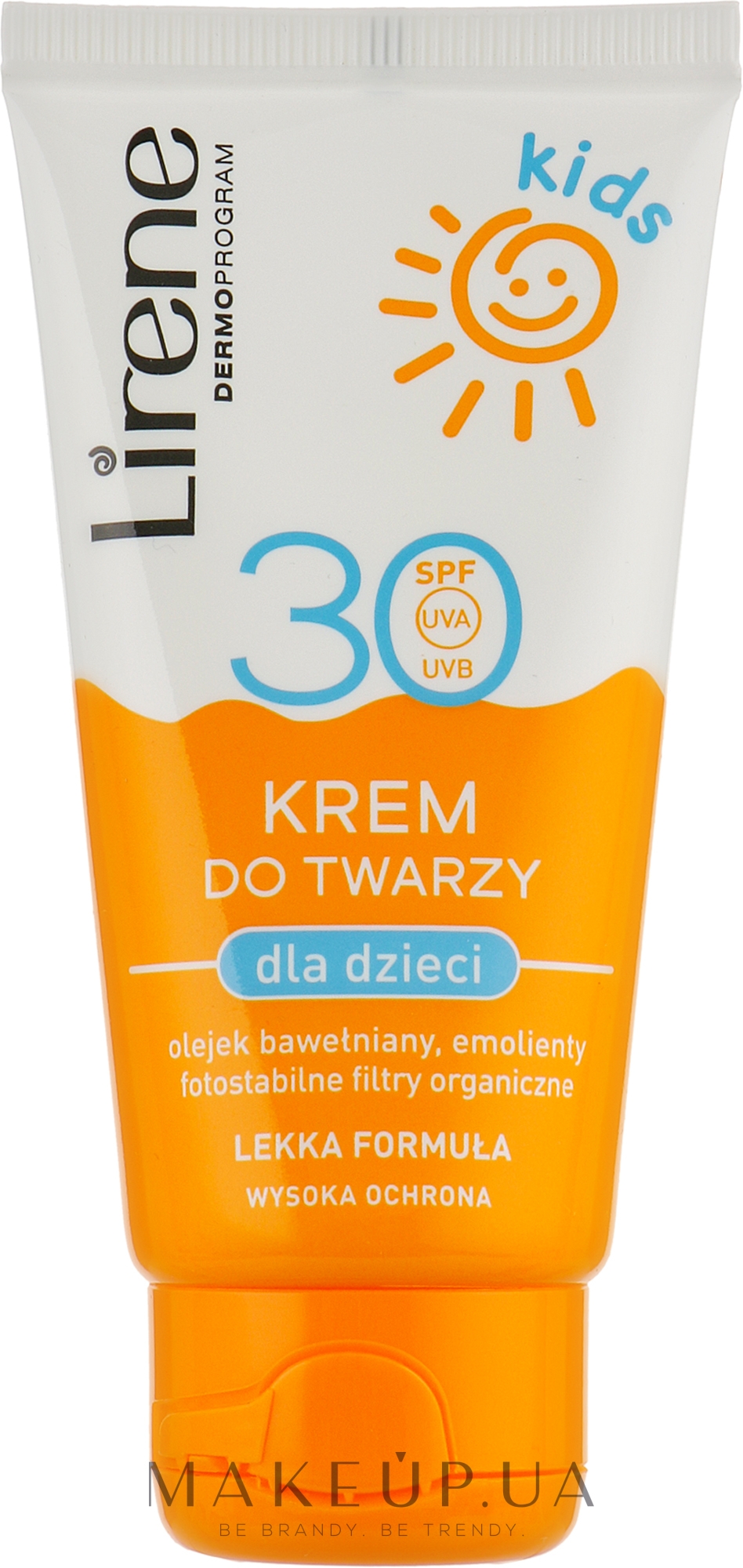 Солнцезащитный крем для лица SPF 30 - Lirene Kids Sun Protection Face Cream SPF 30 — фото 50ml