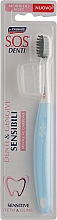 Зубна щітка з вугільними щетинками, блакитна - Pasta Del Capitano SOS Denti Charcoal — фото N1