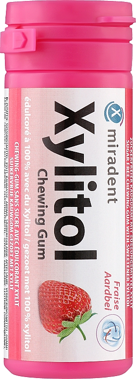 Жевательная резинка для детей "Клубника" - Miradent Xylitol Chewing Gum  — фото N1