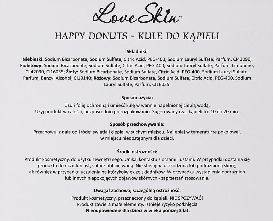 Набор ароматических бомбочек для ванны - Love Skin Happy Donuts (bath bombs/4х60g) — фото N6