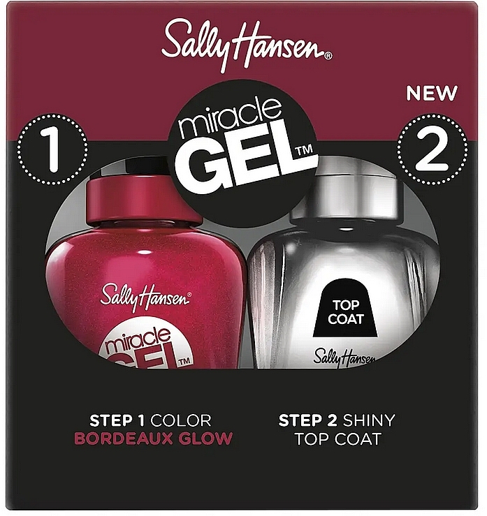 Набор для ногтей - Sally Hansen Miracle Gel Duo 940 (n/polish/14.7ml + top/14.7ml) — фото N1