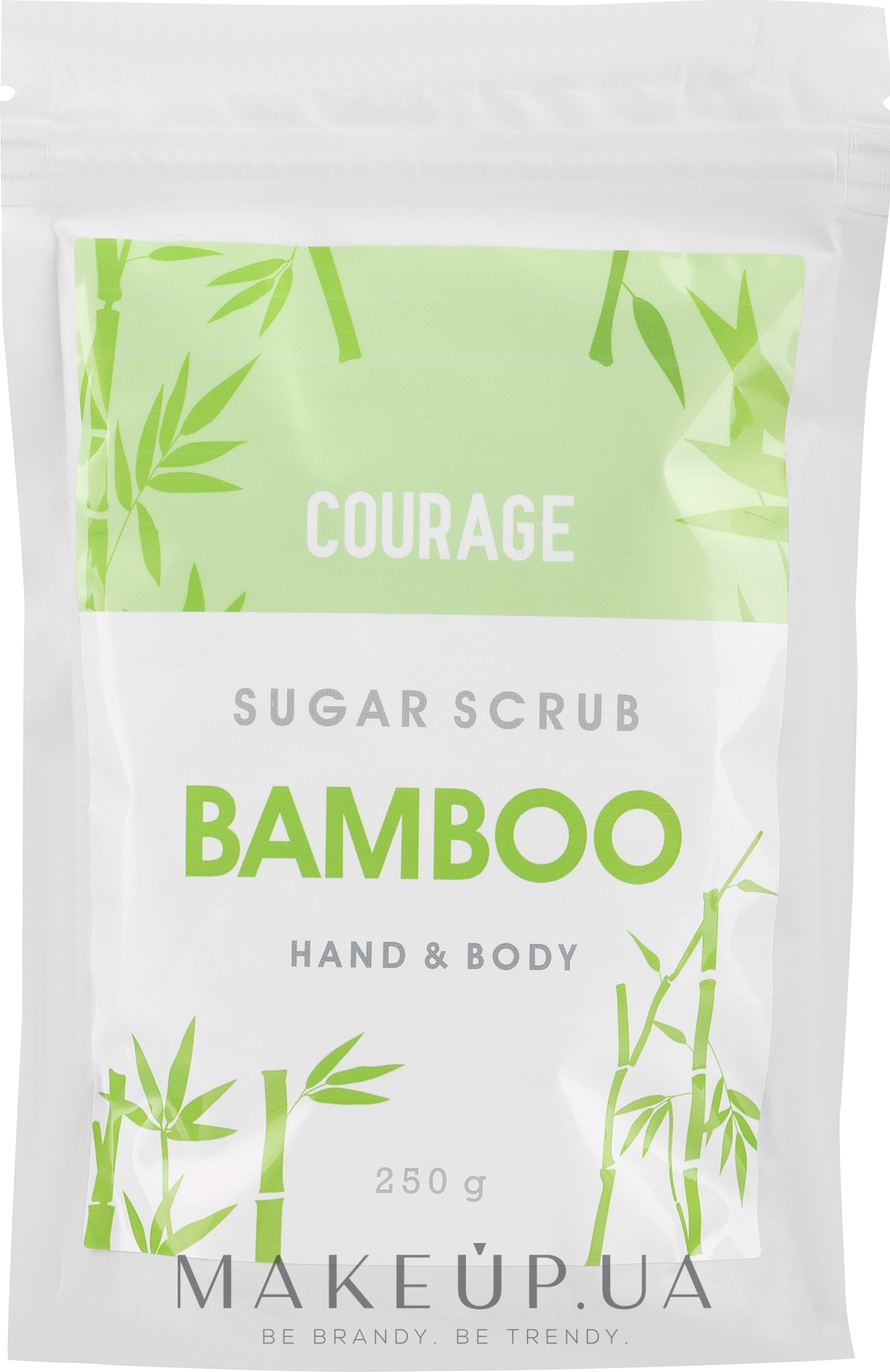 Цукровий скраб для рук і тіла «Зелений бамбук» - Courage Bamboo Hands & Body Sugar Scrub (дой-пак) — фото 250g