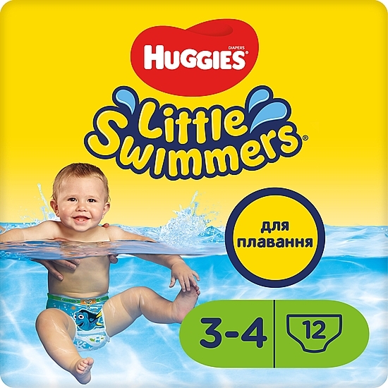 Трусики-подгузники Little Swimmer Disney Finding Dory 7-15 кг, 12шт - Huggies