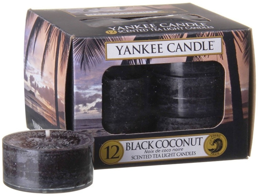 Чайные свечи "Черный кокос" - Yankee Candle Scented Tea Light Candles Black Coconut — фото N1