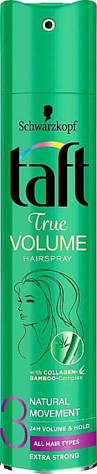 Лак для всіх типів волосся "True Volume", фіксація 3 - Taft True Volume 3 — фото N3