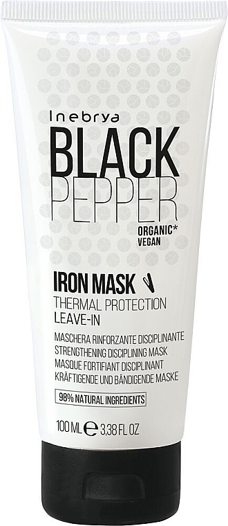 Укрепляющая несмываемая маска для непослушных волос - Inebrya Black Pepper Iron Mask — фото N3