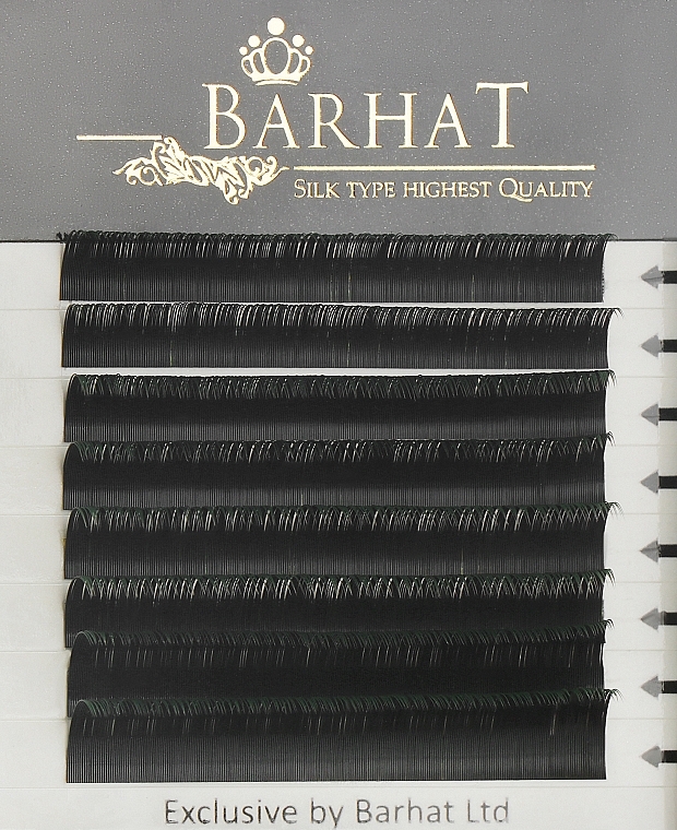 Двухтоновые ресницы "Black- green" C 0,15мм Mix (9/10/11/12),8 линий - Barhat Lashes  — фото N1