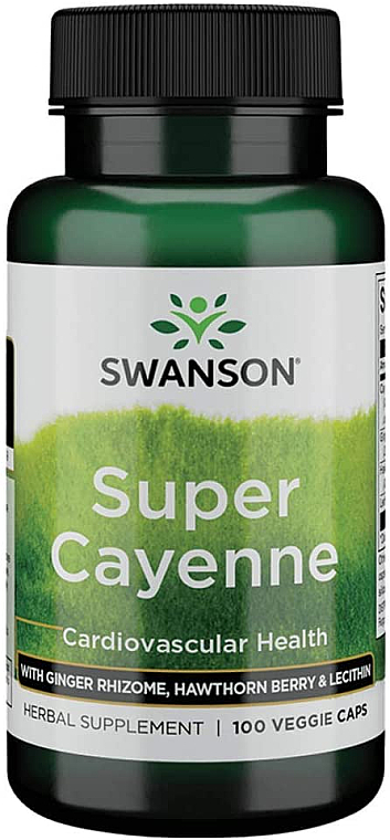 Пищевая добавка "Кайенский перец", 100 капсул - Swanson Super Cayenne — фото N1