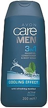 Шампунь-гель для душа - Avon Care Men 3in1 Shampoo, Conditioner & Body Wash Cooling Effect — фото N1