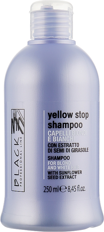 Шампунь проти жовтизни для сивого, освітленого волосся - Black Professional Yellow Stop Shampoo — фото N1