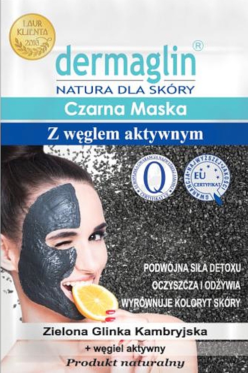 Черная маска для лица с активированным углем - Dermaglin — фото N1