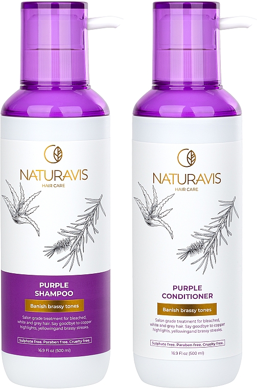 Набір: шампунь і кодиціонер "Purple" - Naturavis Purple Shampoo & Conditioner Set (shm/500ml + cond/500ml) — фото N2