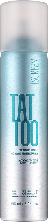 Лак для волос без газа средней фиксации - Screen Tattoo Medium Hold No Gas Hair Spray — фото N1