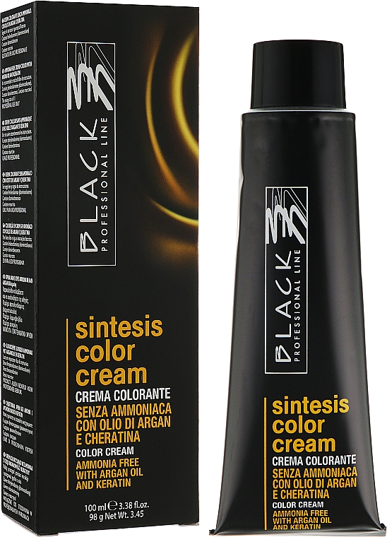 Крем-фарба без аміаку з аргановою олією і кератином - Black Professional Line Sintesis Color Creme