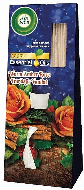 Аромадиффузор "Янтарная роза" - Air Wick Essential Oils Reed Diffuser Warm Amber Rose — фото N1