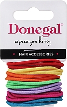Резинки для волос тонкие, FA-9904, рвзноцветные, 12 шт - Donegal — фото N1