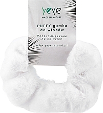 Резинка для волосся, біла - Yeye Puffy — фото N1