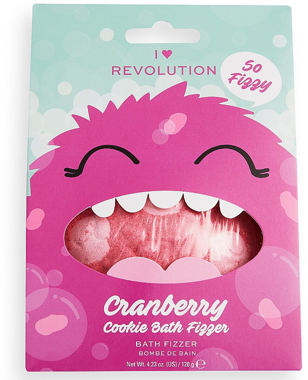 Бомбочка для ванной "Клюквенное печенье" - I Heart Revolution Cranberry Cookie Bath Fizzer — фото N1