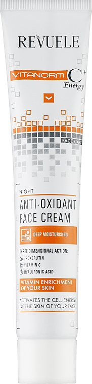 Крем для лица, антиоксидантный, ночной - Revuele Vitanorm C+ Energy Antioxidant Night Cream