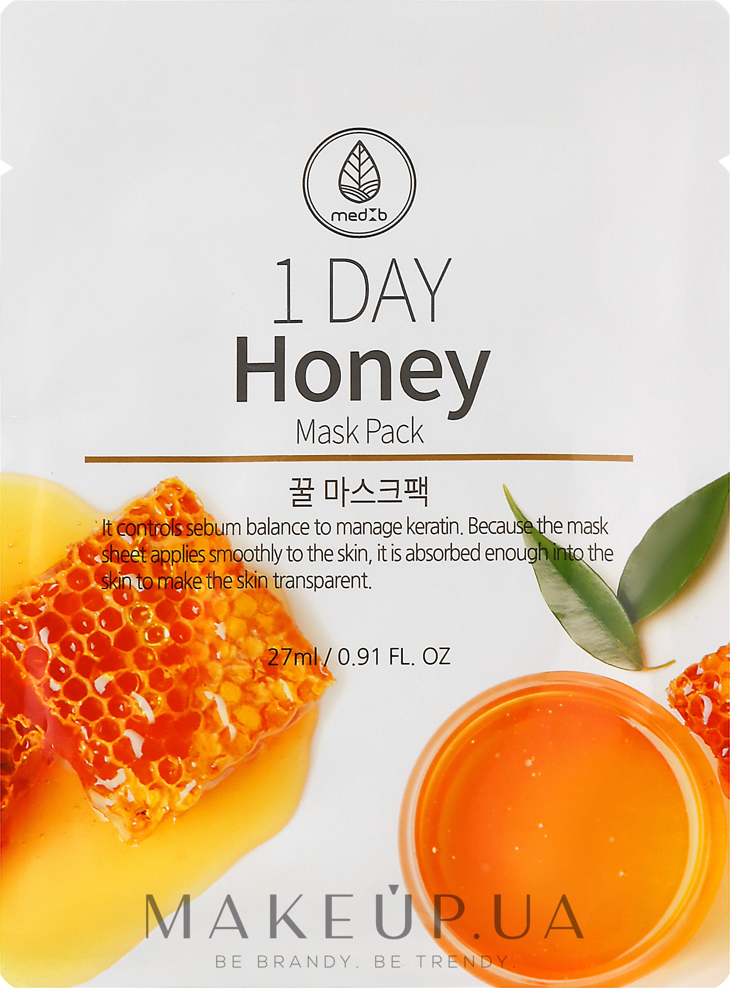 Тканинна маска з медом - Med B 1 Day Honey Mask Pack — фото 27ml