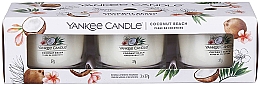 Парфумерія, косметика Набір ароматичних свічок "Кокосовий пляж" - Yankee Candle Coconut Beach (candle/3x37g)