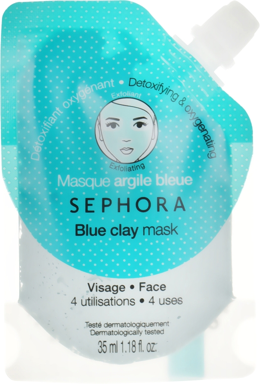 Маска для лица "Голубая глина: Кислородное насыщение и детокс-эффект" - Sephora Blue Clay Face Mask
