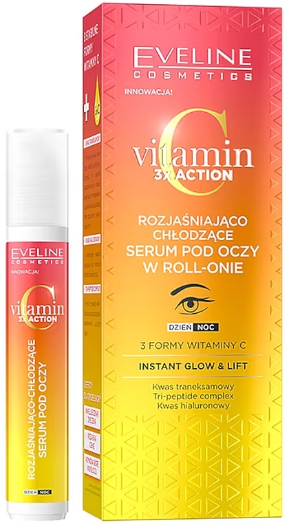 Сыворотка-роллер для кожи вокруг глаз - Eveline Cosmetics Vitamin C 3x Action — фото N1