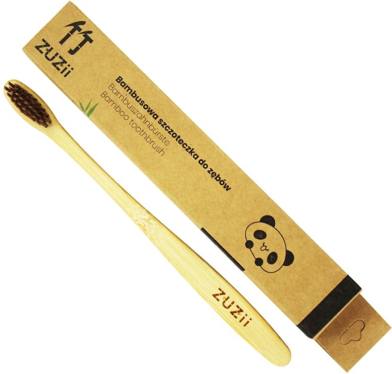 Бамбукова зубна щітка з м'якою коричневою щетиною - Zuzii Soft Toothbrush — фото N1