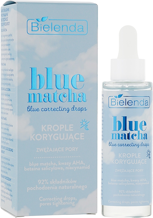 Краплі, що звужують пори, для обличчя - Bielenda Blue Matcha Blue Drops — фото N2