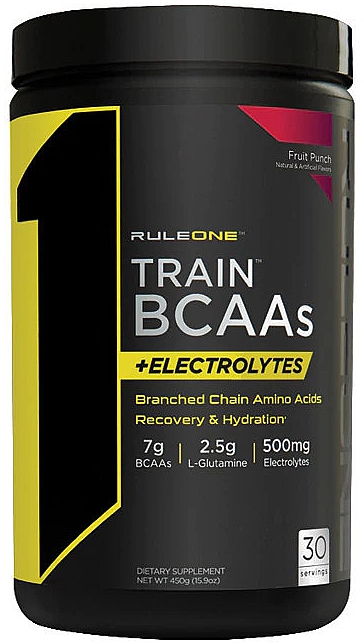 Амінокислотний комплекс - Rule One Train BCAAs +Electrolytes Fruit Punch — фото N1