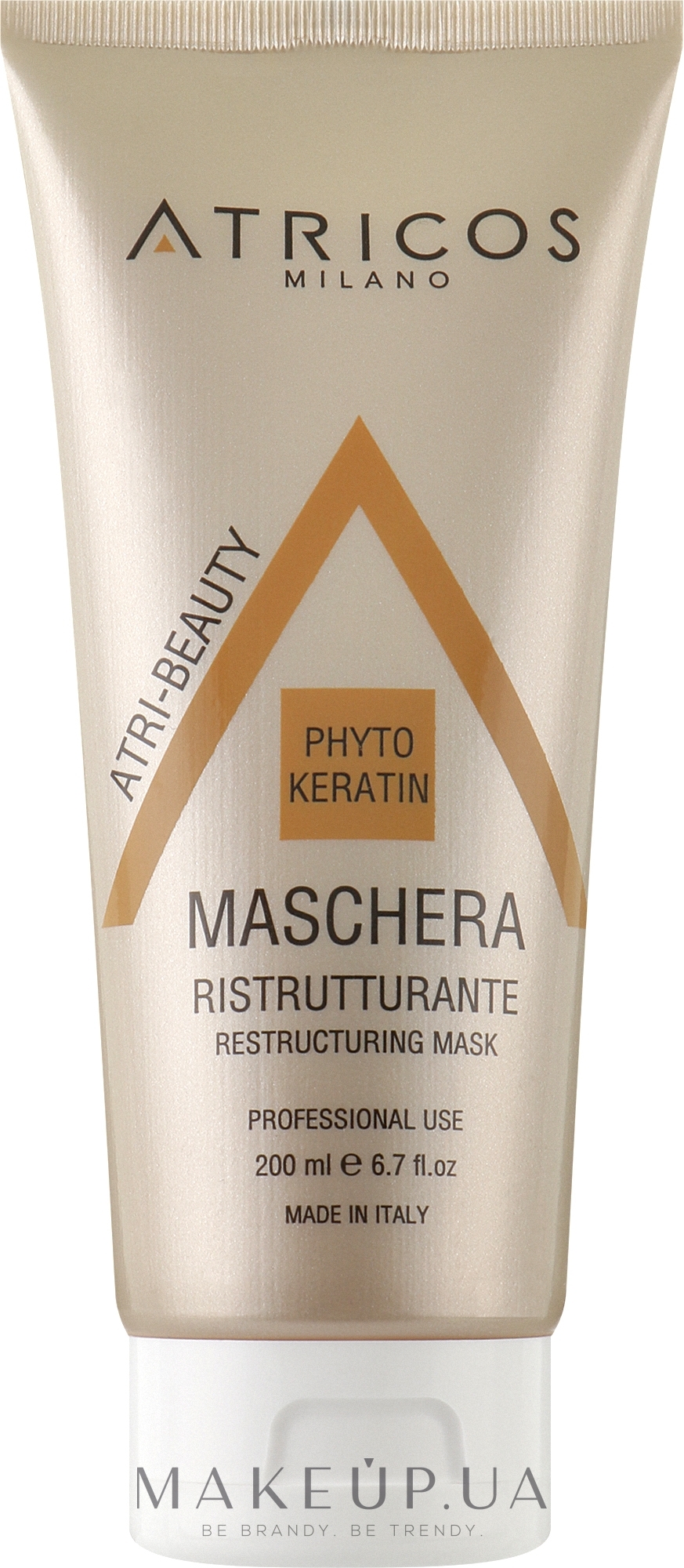 Восстанавливающая маска для волос с фитокератином - Atricos Phyto Keratin Restructuring Mask — фото 200ml