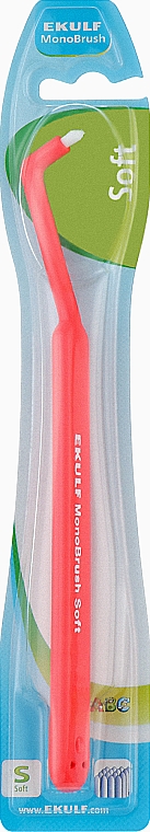 Монопучкова зубна щітка м'яка, червона - Ekulf — фото N1