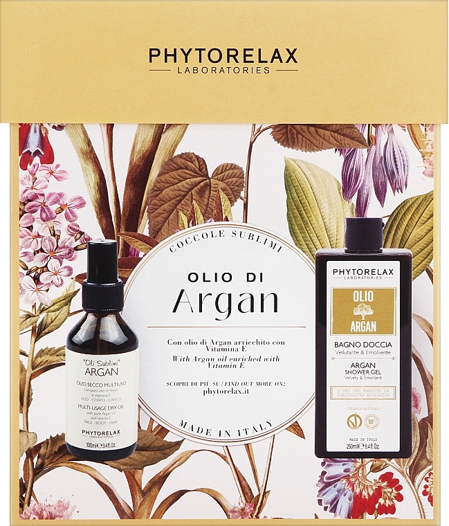 УЦЕНКА Набор - Phytorelax Laboratories Argan Oil (sh/gel/250ml + oil/100ml) * — фото N1