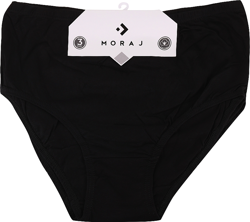 Набір жіночих трусиків Maxi Bikini Black, чорні, 3 шт. - Moraj — фото N1