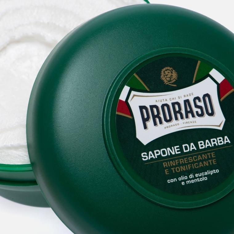 Тонізуюче мило з екстрактом евкаліпта і ментолом для гоління - Proraso Green Line Refreshing Soap — фото N4