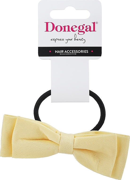Резинка для волосся FA-5638, бант жовтий - Donegal — фото N1