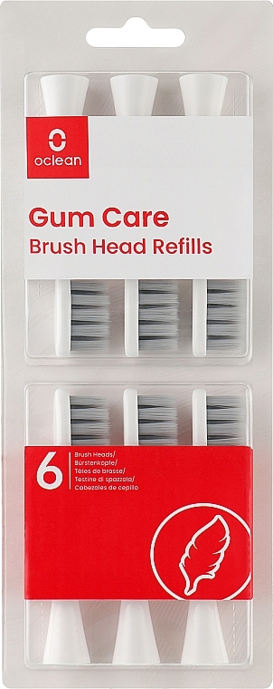 Насадки для электрической зубной щетки, 6 шт., белые - Oclean Brush Heads Refills Gum Care Extra Soft — фото N1