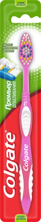 Зубна щітка "Прем'єр" сереньої жорсткості №2, рожева - Colgate Premier Medium Toothbrush — фото N1