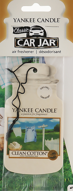 Ароматизатор автомобильный сухой - Yankee Candle Classic Car Jar Clean Cotton