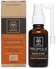 Спрей для полости рта и горла с прополисом и маршмеллоу - Apivita Propolis Organic Spray For The Throat — фото N1